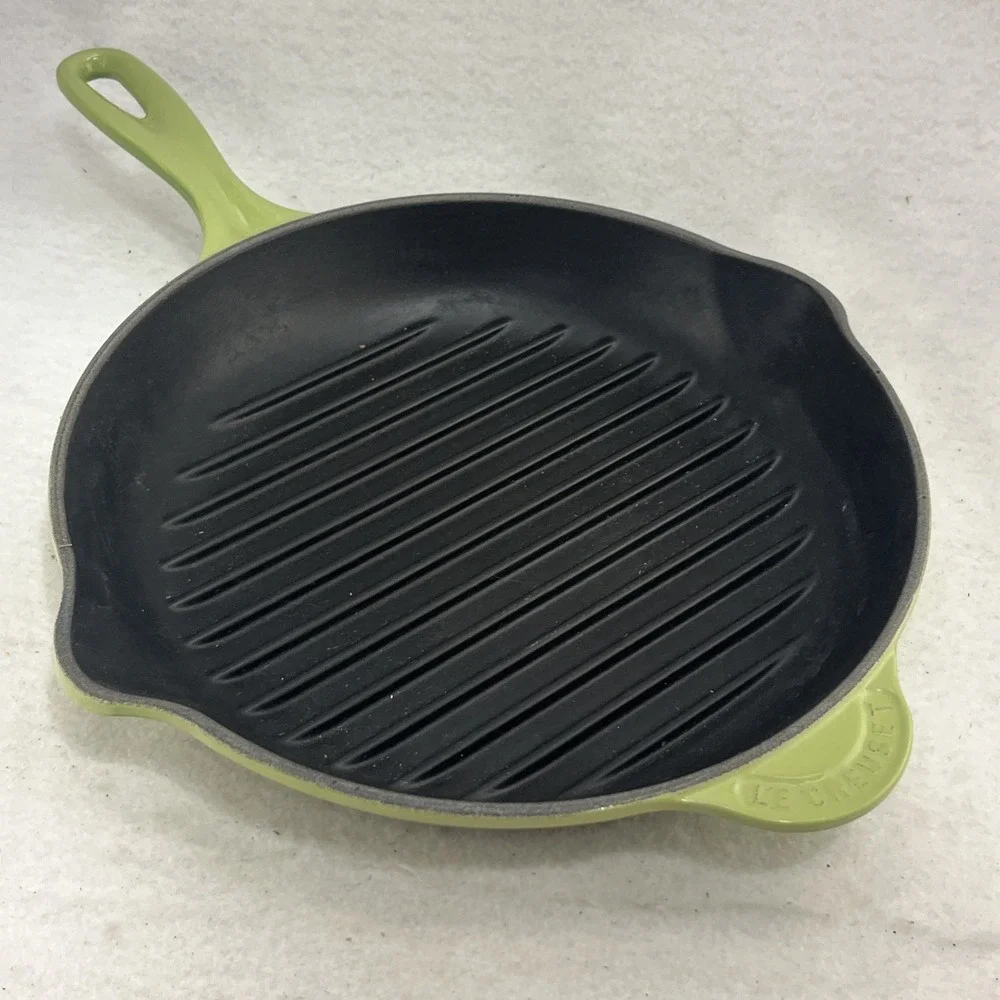 Le Creuset Signature Enameled Cast Iron Grill Pan Kiwi Green 26 France 10